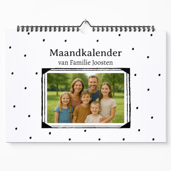 Maandkalender Voorkant Dots A4