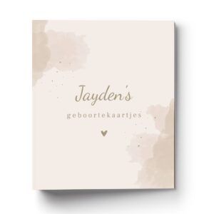 Mockup Geboortekaartjes Map Cover Watercolour Beige