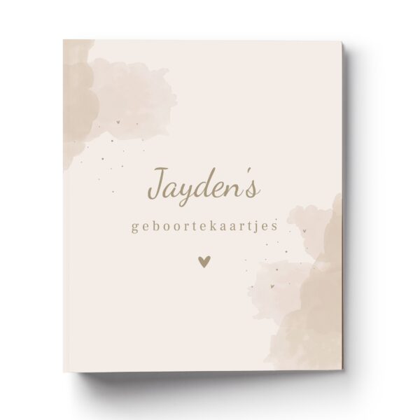 Mockup Geboortekaartjes Map Cover Watercolour Beige