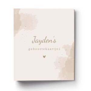 Mockup Geboortekaartjes Map Cover Watercolour Beige