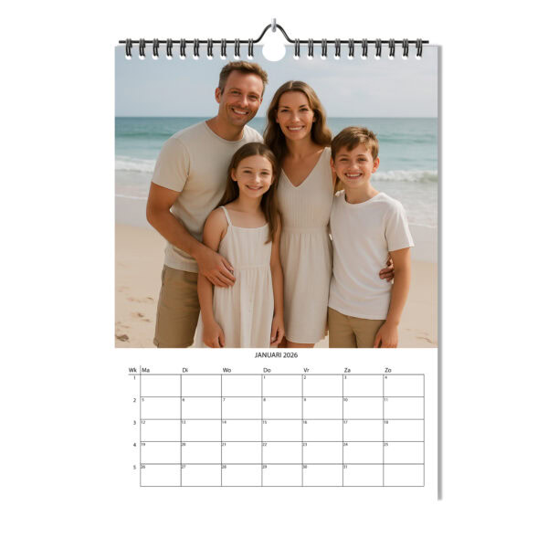 Mockup Jaarkalender 2026 A4 Staand Photo Jan