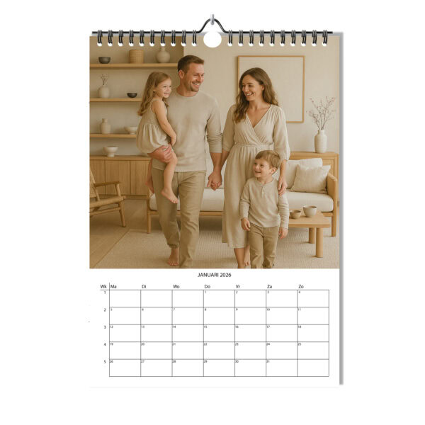 Mockup Verjaardagskalender A3 Staand Taupe Photo Jan