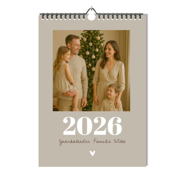 Mockup Verjaardagskalender A3 Staand Taupe Photo Voorkant