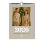 Mockup Verjaardagskalender A3 Staand Taupe Photo Voorkant