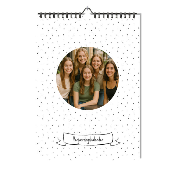 Mockup Verjaardagskalender A3 Staand Zwart Wit