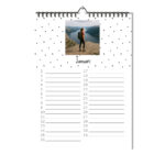 Mockup Verjaardagskalender A3 Staand Zwart Wit Jan
