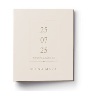 Personalisatie Bewaarmap Trouwkaarten Modern Date Beige