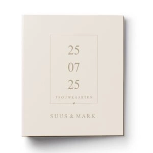 Personalisatie Bewaarmap Trouwkaarten Modern Date Beige