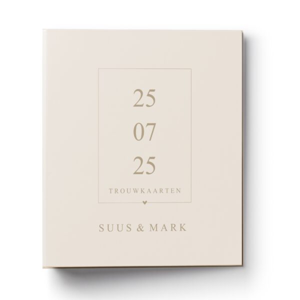 Personalisatie Bewaarmap Trouwkaarten Modern Date Beige