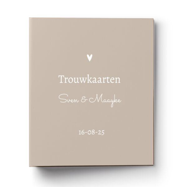 Personalisatie Bewaarmap Trouwkaarten Modern Date Taupe