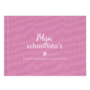 Schoolfotoboek Mockup Voorkant Def Linnen Roze Def
