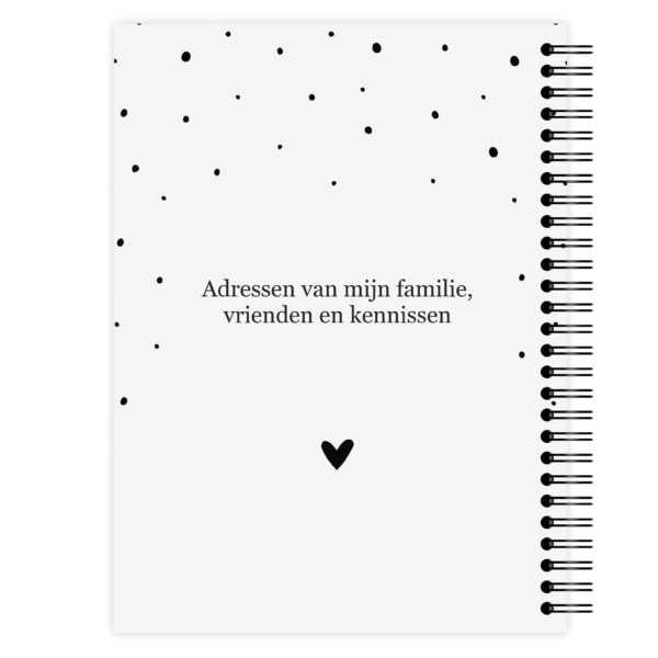 Adresboekje Monochrome Dots Achterkant