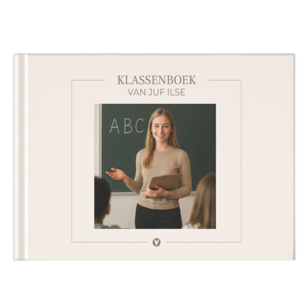 Schoolfotoboek Mockup Voorkant Leerkracht Brown Heart