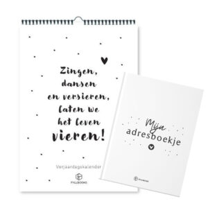 Kalender + Adresboekje Zwart Wit