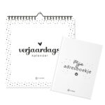 Kalender + Adresboekje Zwart Wit Vierkant