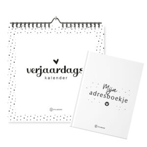 Kalender + Adresboekje Zwart Wit Vierkant