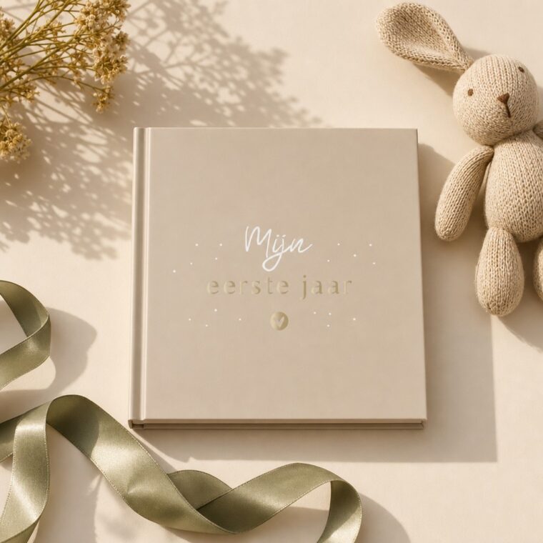 Fyllbooks Babyboek Mijn Eerste Jaar Sunkissed Sand Met Goudfolie (2)