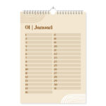 Mockup Verjaardagskalender Beige Brown Binnenwerk 1