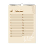 Mockup Verjaardagskalender Beige Brown Binnenwerk 2