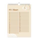 Mockup Verjaardagskalender Beige Brown Binnenwerk 3