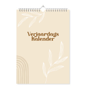 Mockup Verjaardagskalender Beige Brown Voorkant