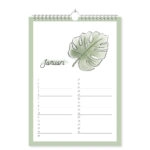 Mockup Verjaardagskalender Botanical Green Binnenwerk 1