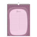 Mockup Verjaardagskalender Gekleurde Patronen Binennwerk 2