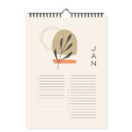 Mockup Verjaardagskalender Scandi Leaf Binnenwerk 1