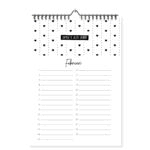 Mockup Verjaardagskalender Zwart Wit Patronen Binennwerk 2