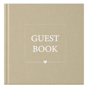 Mockup Voorkant Taupe Linnen Guestbook
